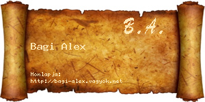 Bagi Alex névjegykártya