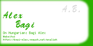 alex bagi business card